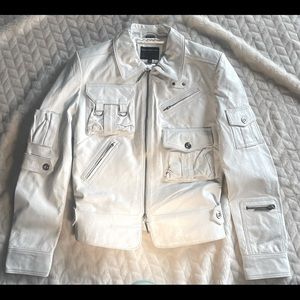 White Leather Jacket - Small - Beverly Hills Leather Club * USA Barcelona Italy
